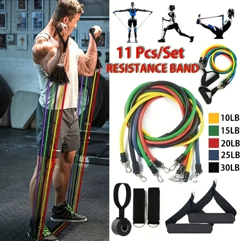 EliteAthlete Widerstandsbänder Set (11-teilig) – Fitnessbänder für Kraft- & Ausdauertraining